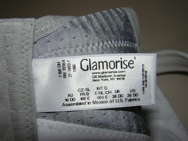 NWOT Glamorise 40B Double Layer Custom Control Sports Bra 1166 White Gray 114994