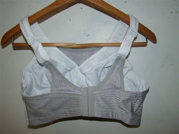NWOT Glamorise 40B Double Layer Custom Control Sports Bra 1166 White Gray 114994