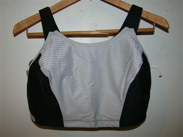 NWT Glamorise 40D Double Layer Custom Control Sports Bra 1166 Black Gray 115381