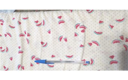 Vintage 1980's Polyester Cotton Watermelon Ditsy Print Fabric 1 Yard #76185