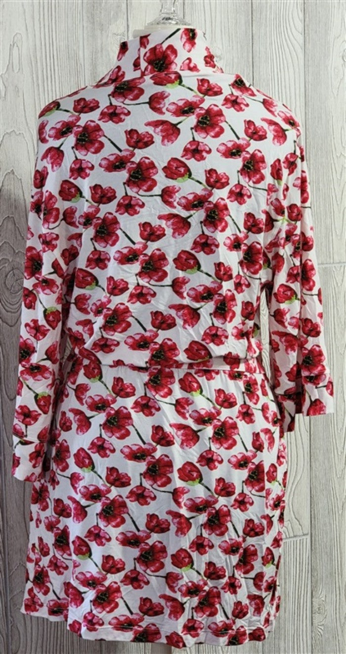 New Cassandra Intimates PS Cooling Modal Short Wrap Robe 999741 Poppies 85909