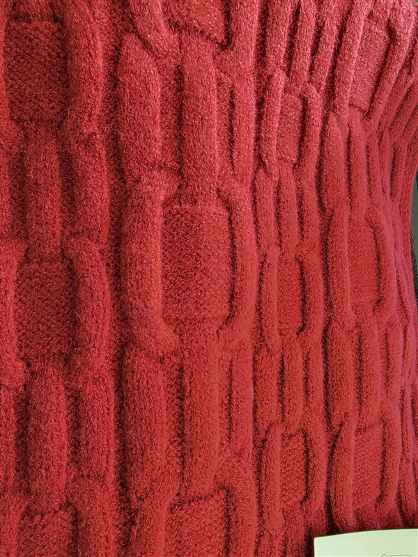 New Calvin Klein Red Infinity Cowl Scarf Equestrian Knit 91774