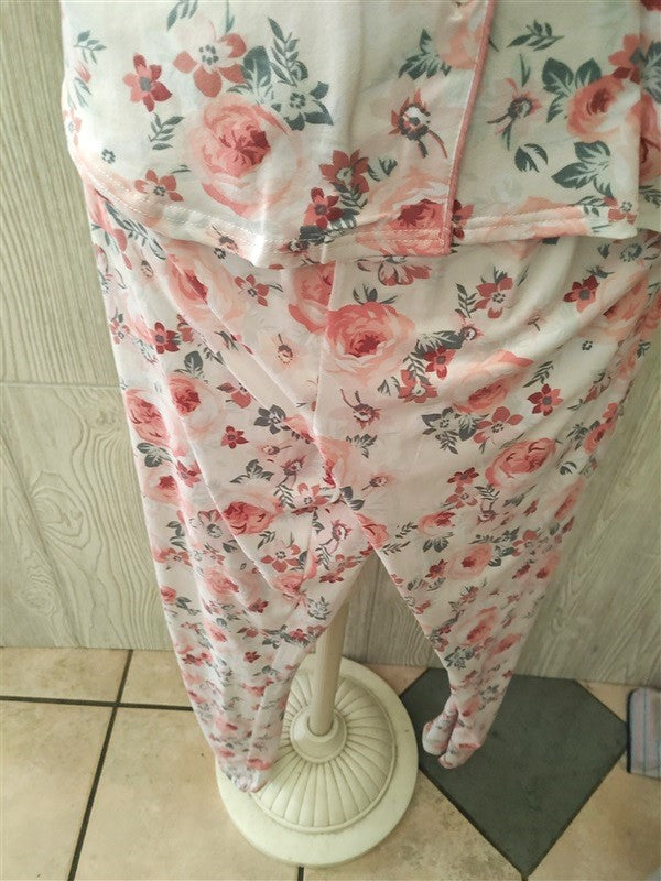 NEW Flora Nikrooz M Peach Roses 2pc Pajama Set