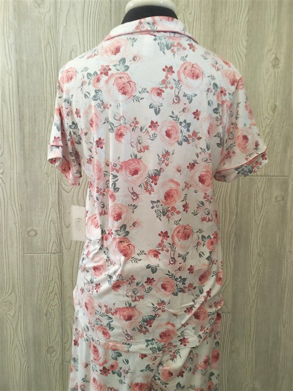 NEW Flora Nikrooz M Peach Roses 2pc Pajama Set