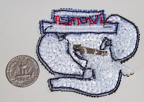 Vintage VOTE Republican Elephant Sequin Patch Pin
