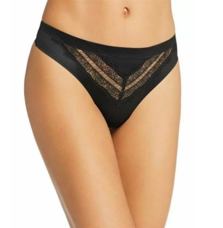 New Jason Wu Eyelash Lace Thong Panties Black XL 34041JW #85952