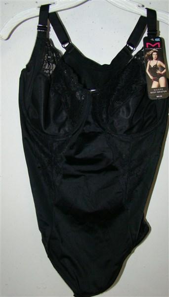 New Flexees by Maidenform 42D Black Firm Control Unlined Body Shaper 1456 #44736