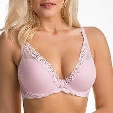 PO Natori 30DDD Lt Pink Feathers Bra Plunge Contour Style 730023 #49307