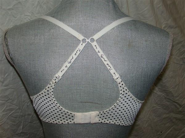 NEW Kensie Bella T-Shirt Bra Convertible Racerback Bra 34B Black White Polka Dot