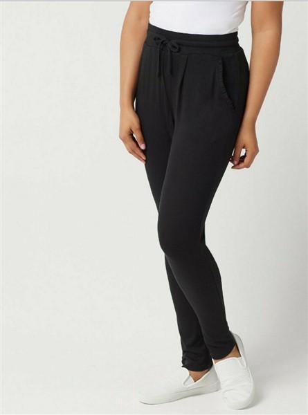 NWT AnyBody SM Hacci Slim Leg Lounge Pants Ruffle Pockets Black #73610