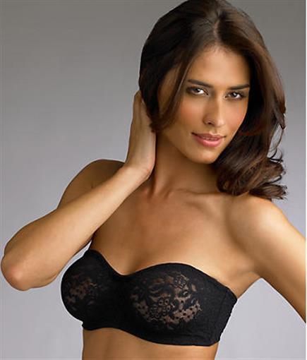 NEW Wacoal Halo Lace Strapless Black Bra 38D Underwire 854205 Free Ship #73885