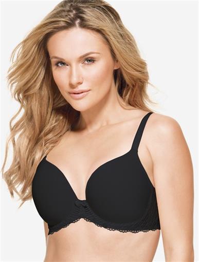 NWT Wacoal La Femme T-Shirt 36D Black 853117 Underwire Bra Free Shipping #75946