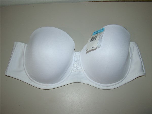NWD Vanity Fair 44DD Beauty Back Full Figure Strapless Bra 74380 white #76481