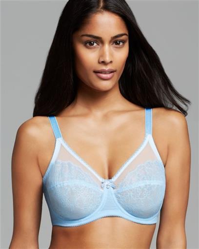NEW Wacoal Chantilly Lace Retro Chic 855186 Blue 34C Bra #76771