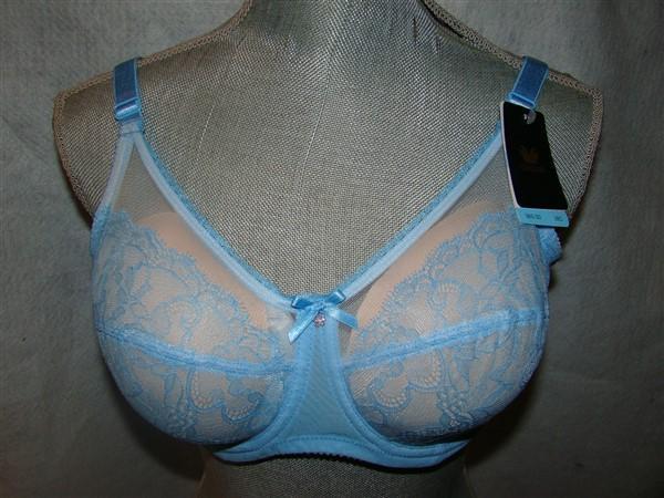 NEW Wacoal Chantilly Lace Retro Chic 855186 Blue 34C Bra #76771