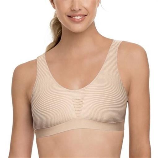 NEW Bali Comfort Revolution Seamless Microfiber Crop Top Bra 103J Beige S 77201