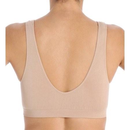 NEW Bali Comfort Revolution Seamless Microfiber Crop Top Bra 103J Beige S 77201