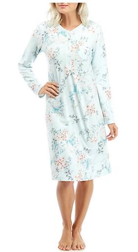 NWt Miss Elaine SM Brushed Waffle Knit Short Gown 216509D aqua #77661