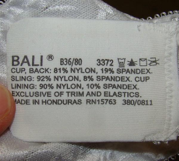 NWOT Bali Double Support Spa Closure Bra 3372 White 34B #78110