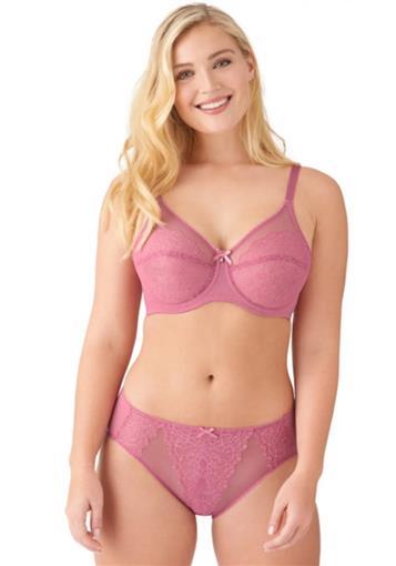 NWT Wacoal Chantilly Lace Retro Chic 855186 Rose Pink 38C Bra #78733