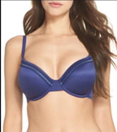 New Wacoal 34D Perfect Primer Convertible T-Shirt Bra 853213 Blue #79427