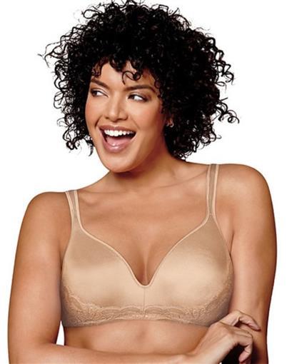 NEW Playtex 42DD Love My Curves Side Smoothing Wirefree Bra 0002 Beige #79702