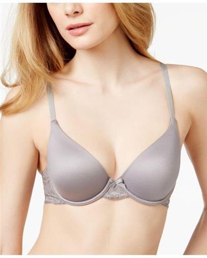 NEW Maidenform 34D Comfort Devotion Embellished Demi Bra 9441 Gray #79838