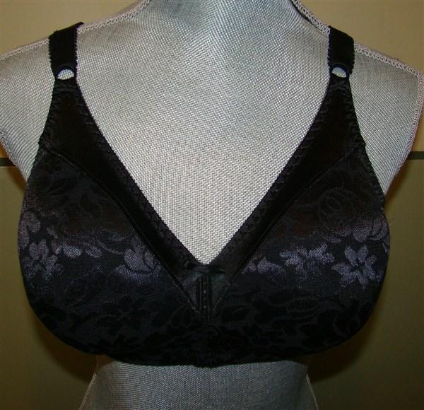 NWT Bali Double Support Spa Closure Bra 3372 Black 34C #81550