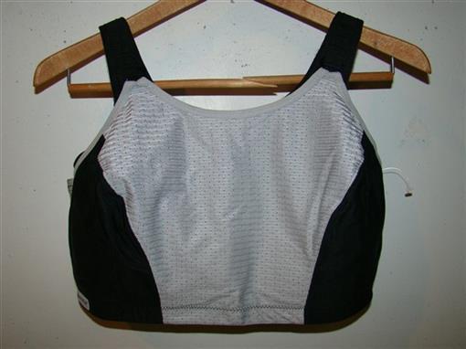 NEW Glamorise 38D Double Layer Custom Control Sports Bra 1166 Black Gray #81583