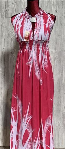 NWT Hawaiian Palms Open Back Keyhole Front Maxi Dress Sundress Pink XL #19