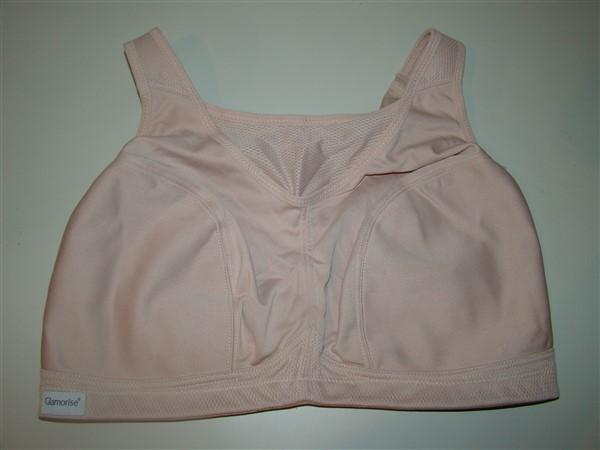 NEW Glamorise Medium Impact Wire Free Wireless Sports Bra 1006 Beige 40B 82327
