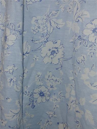 NWOt Miss Elaine Short Sleep Gown Silky Knit Blue Floral SM #82400