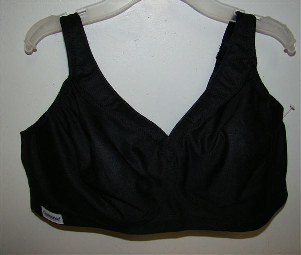 NWOT Glamorise Sport Bra 1006 Superior Support No Wires Black 36C #82516