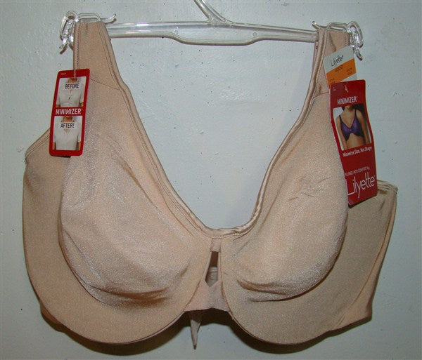 NWT Lilyette 38D Keyhole Beige Underwire Minimizer 0904 Bra #83006