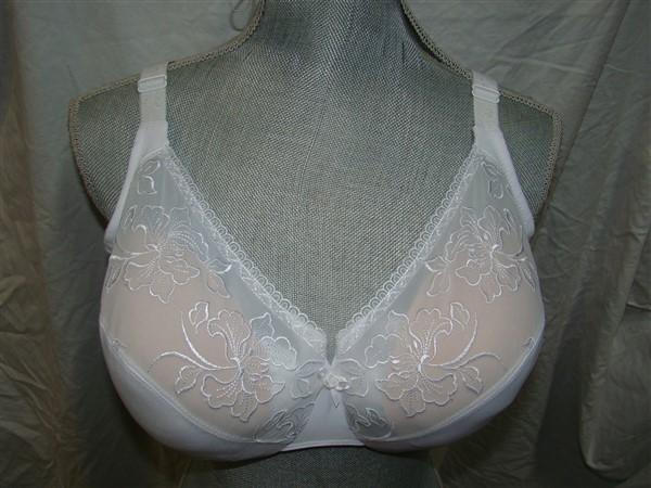 NEW Glamorise Elegance Embroidered Wonderwire Bra 9075 White 32F #83379