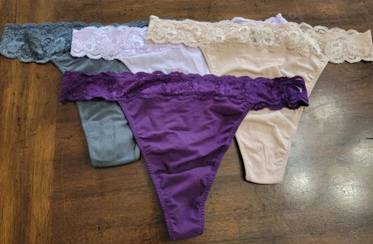 NEW Cosabella 3X Hanna Lace Thong Underwear 4pr #83726