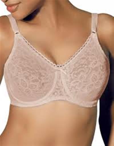 NWOT Bali 34D Lace 'N Smooth Seamless Cup Underwire Bra 3432 Beige 84113