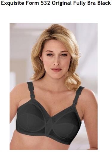 NEW Exquisite Form 46D Black Original Full Coverage Bra 532 #84384