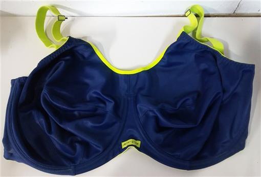 NWT Elomi 40G Energise Underwire Sports Bra with J Hook EL8041 Blue #84420