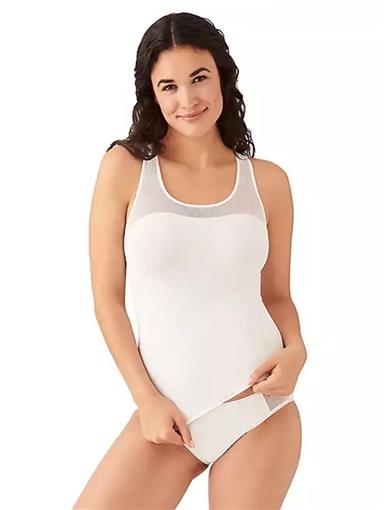 NWT Wacoal S Cooling Racerback Smoothing Camisole Tank Top 815378 White #84476