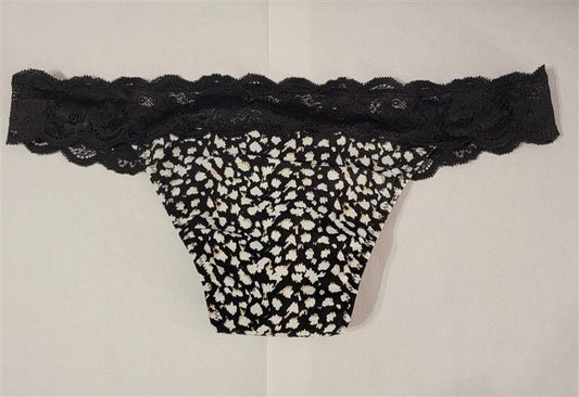 NEW Cosabella Plus 2X Hanna Lace & Cotton Thong Underwear 1pr Cheetah #84787