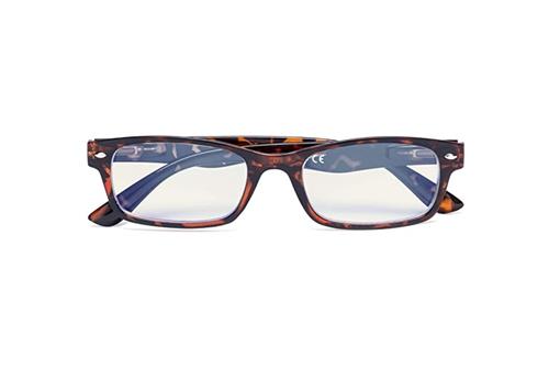 NWT Rectangle Blue Light x1.0 Reading Nerd Glasses Readers Brown 86629