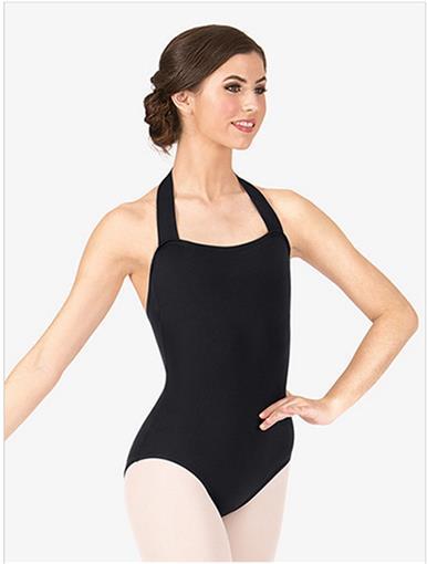 NWt CAPEZIO S Adult Pull-Over Halter Leotard black #86725