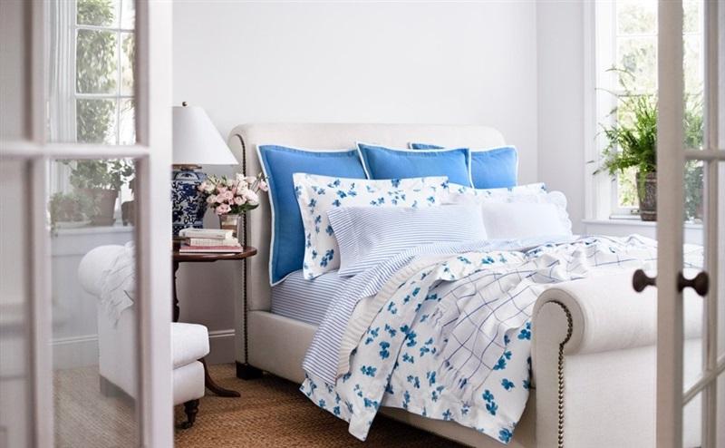 NWT Ralph Lauren Georgica Collection Floral Maylen Percale Sham Blue 86964