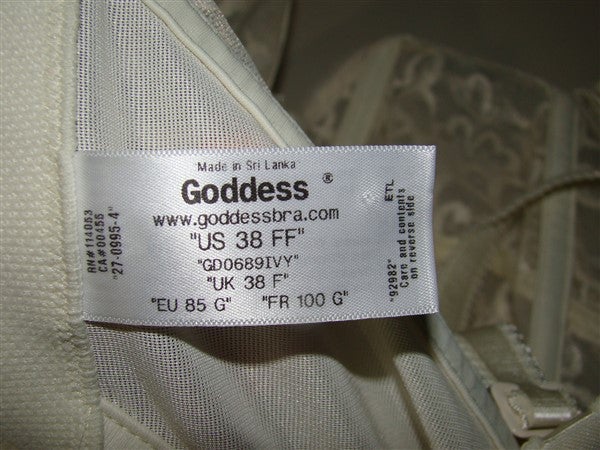 NEW Goddess Lace Longline 40D White Convertible Strapless 0689 Bra #87062
