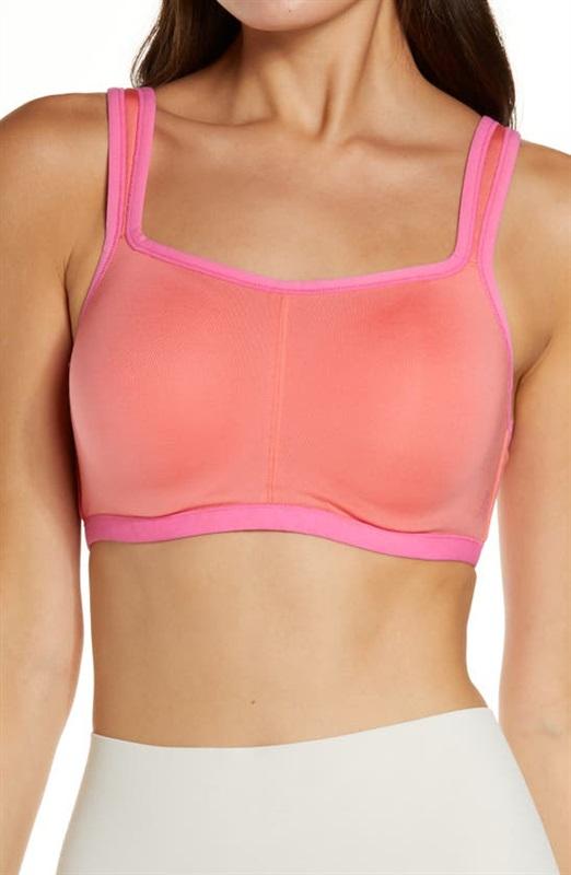 NEW Natori Yogi 34D Yoga Sports Bra Melon & Pink 731050 #87414