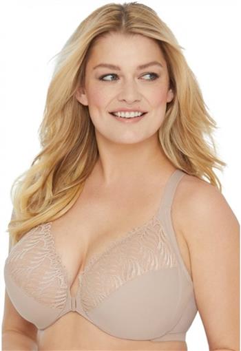 New Glamorise 34C Front Close T-Back Wonderwire Bra 1246 Beige 87483