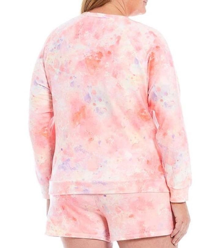 New PJ Salvage Melted Crayons Tie Dye Print Jersey Knit Lounge Top