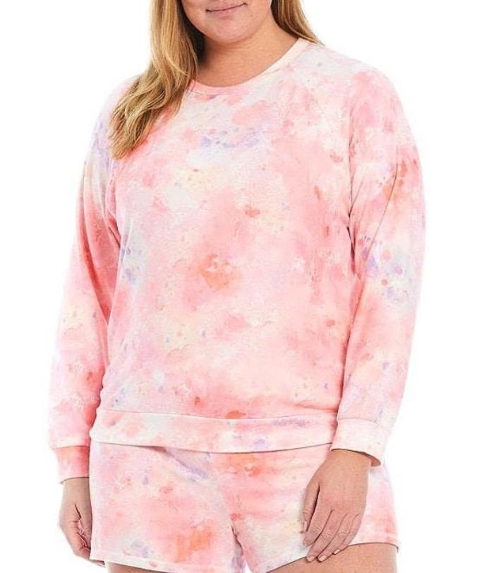 New PJ Salvage Melted Crayons Tie Dye Print Jersey Knit Lounge Top