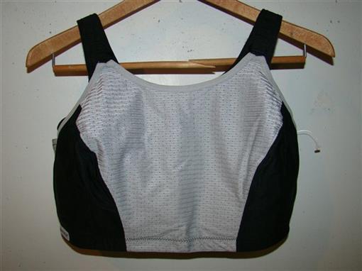 NEW Glamorise 34C Double Layer Custom Control Sports Bra 1166 Black Gray #89578